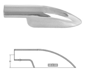 Niro Endstück  90° 22mm H 38mm          