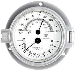 Thermometer / Hygrometer 3" Chrom matt